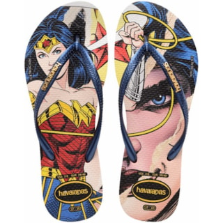 Chinelo Havaianas Slim Wonder Woman Vermelho/Mar 33/34