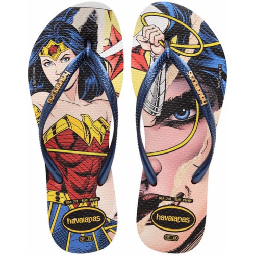 Chinelo Havaianas Slim Wonder Woman Vermelho/Mar 37/38