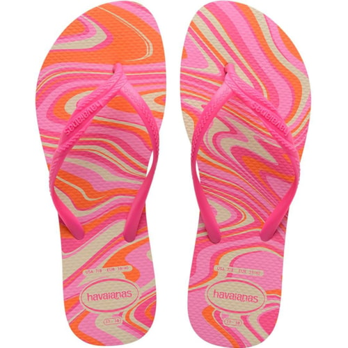 Chinelo Havaianas Style Bege/Rosa 33/34