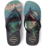 Chinelo Havaianas Surf Preto e Turquesa 41/42