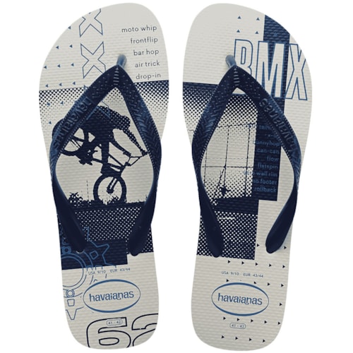 Chinelo Havaianas Top Athletic Branco/Marinho 35/36