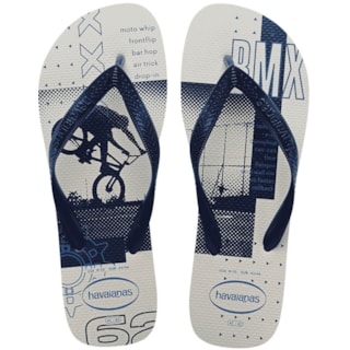 Chinelo Havaianas Top Athletic Branco/Marinho 37/38