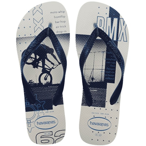 Chinelo Havaianas Top Athletic Branco/Marinho 39/40