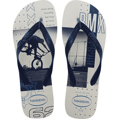 Chinelo Havaianas Top Athletic Branco Marinho 43/44