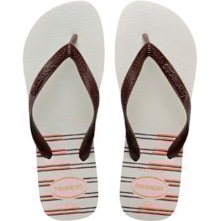 Chinelo Havaianas Top Basic Branco/Café 45/46