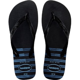 Chinelo Havaianas Top Basic Preto/Preto/Azul 37/38
