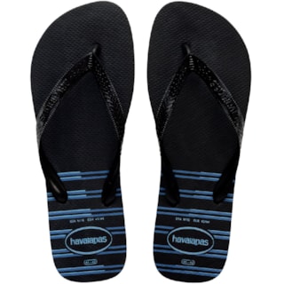 Chinelo Havaianas Top Basic Preto/Preto/Azul 39/40