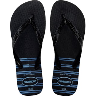 Chinelo Havaianas Top Basic Preto/Preto/Azul 43/44