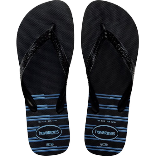 Chinelo Havaianas Top Basic Preto/Preto/Azul 43/44