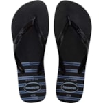 Chinelo Havaianas Top Basic Preto/Preto/Azul 45/46