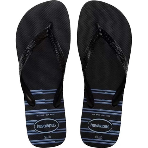 Chinelo Havaianas Top Basic Preto/Preto/Azul 45/46