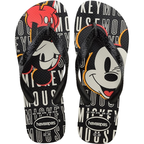 Chinelo Havaianas Top Disney Branco/Preto 35/36