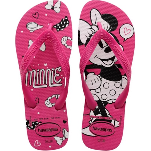 Chinelo Havaianas Top Disney Pink Eletric 35/36