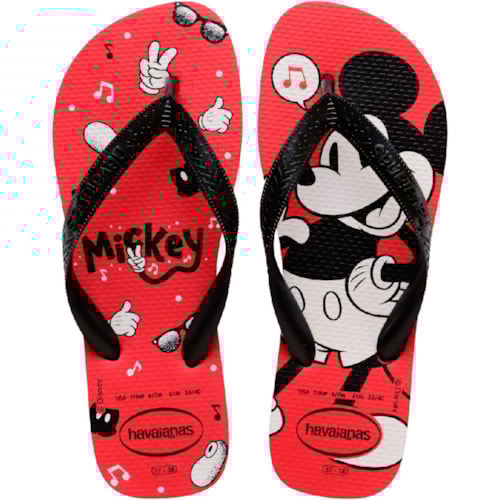 Chinelo Havaianas Top Disney Vermelho Rubi/Preto 35/36