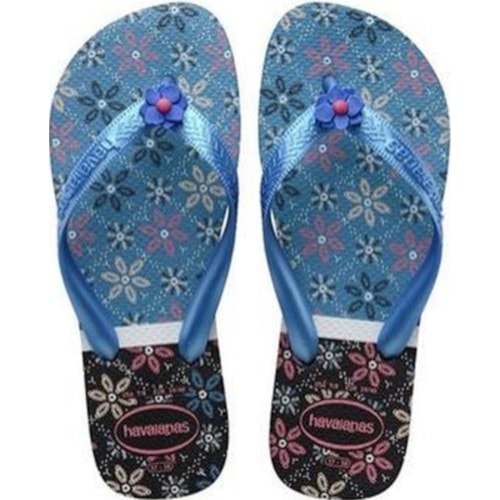 Chinelo Havaianas Top Gracia Preto e Turquesa 37/38