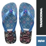 Chinelo Havaianas Top Gracia Preto e Turquesa 39/40