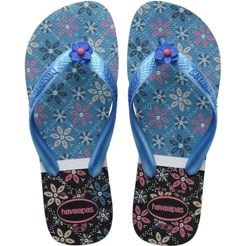 Chinelo Havaianas Top Gracia Preto e Turquesa 39/40
