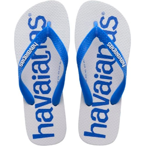 Chinelo Havaianas Top Logomania 2 Branco/Azul Estrela 37/38