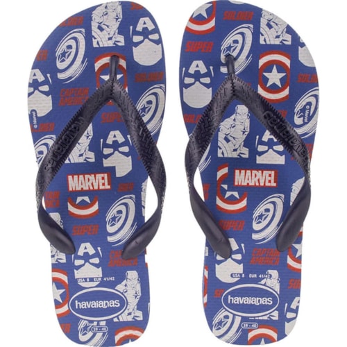 Chinelo Havaianas Top Marvel Logomania Azul 33/34