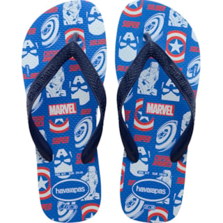 Chinelo Havaianas Top Marvel Logomania Azul 43/44