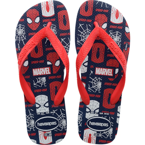 Chinelo Havaianas Top Marvel Logomania Marinho 43/44