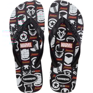 Chinelo Havaianas Top Marvel Logomania Preto 37/38