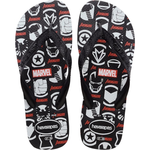 Chinelo Havaianas Top Marvel Logomania Preto 45/46