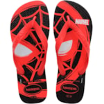 Chinelo Havaianas Top Marvel Logomania Preto/Vermelho 25/26