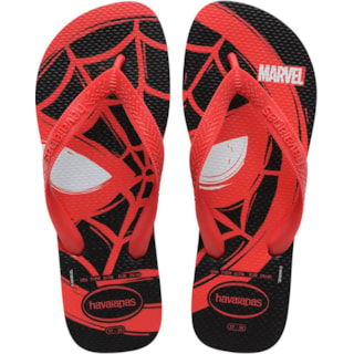 Chinelo Havaianas Top Marvel Logomania Preto/Vermelho 41/42