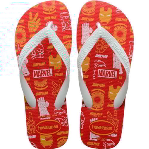 Chinelo Havaianas Top Marvel Logomania Vermelho Rubi 41/42