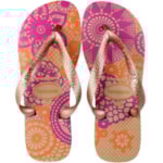 Chinelo Havaianas Top Spring Areia e Rose Gold 33/34