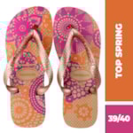 Chinelo Havaianas Top Spring Areia e Rose Gold 39/40