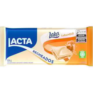 Chocolate Branco Lacta Laka Recheado Com Caramelo Em Barra 104g