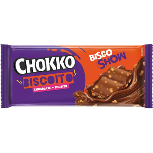 Chocolate Chokko Biscoito Em Barra 65g