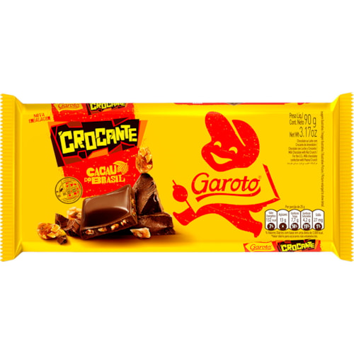 Chocolate Crocante Garoto em Barra 90g