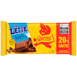 Chocolate Garoto Ao Leite Barra 80g Promo