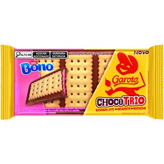 Chocolate Garoto Bono Sabor Morango ChocoTrio 80g