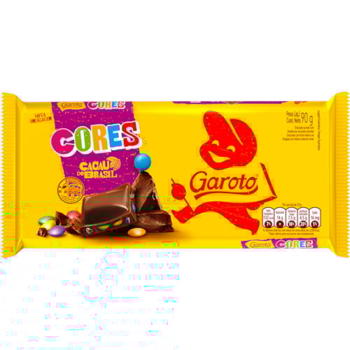 Chocolate Garoto Cores em Barra 90g