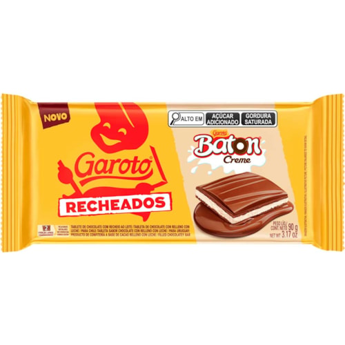 Chocolate Garoto Recheado Baton Creme 90g