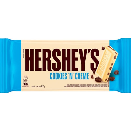Chocolate Hershey’s em Barra Cookies’n’Creme 87g