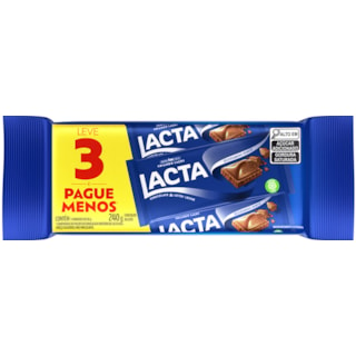 Chocolate Lacta Ao Leite Promo 3x180g