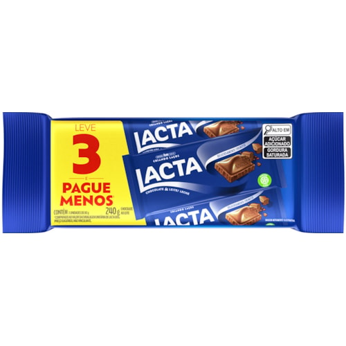 Chocolate Lacta Ao Leite Promo 3x180g