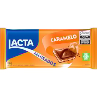 Chocolate Lacta Recheado Com Caramelo Em Barra 104g