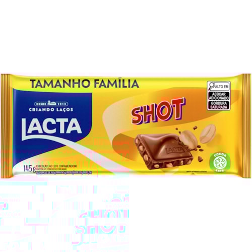 Chocolate Lacta Shot Com Amendoim Em Barra 145g