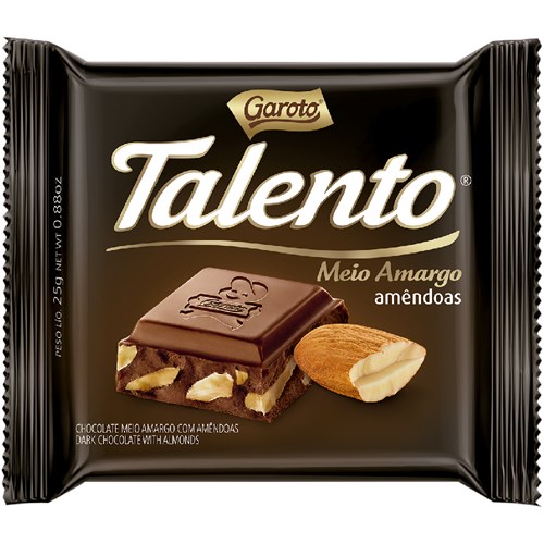 Chocolate Meio Amargo Talento 25g
