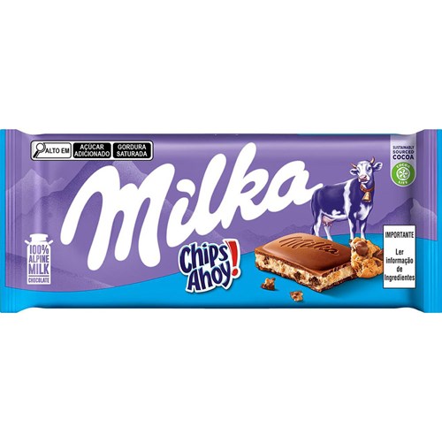 Chocolate Milka Chips Ahoy Barra 100g