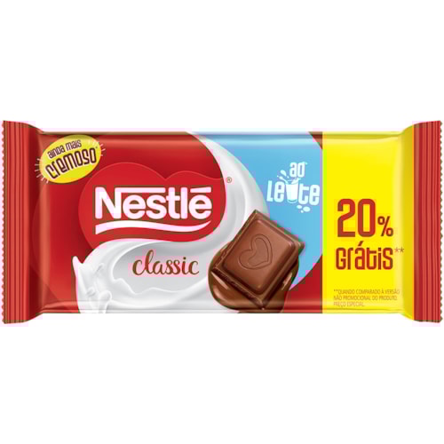 Chocolate Nestlé Classic Ao Leite Barra 80g Promo