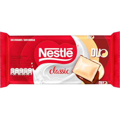 Chocolate Nestlé Classic Duo em Barra 90g