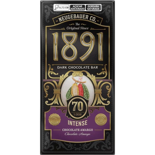 Chocolate Neugebauer 1891 70% Intense Barra 90g