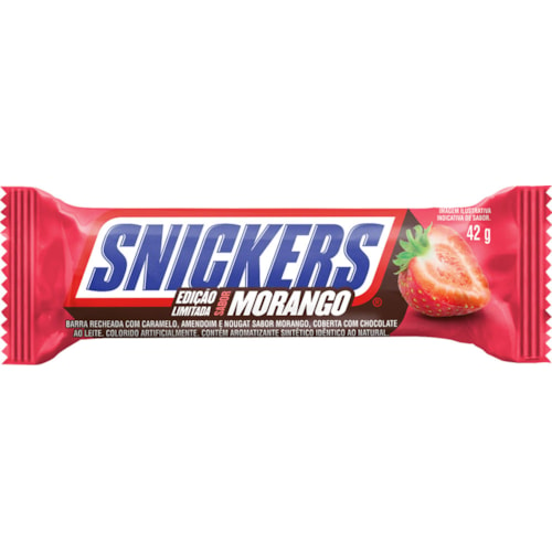 Chocolate Snickers Sabor Morango 42g